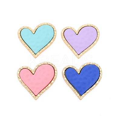 Rack Plating Spray Painted Alloy Cabochons PALLOY-S143-07-1