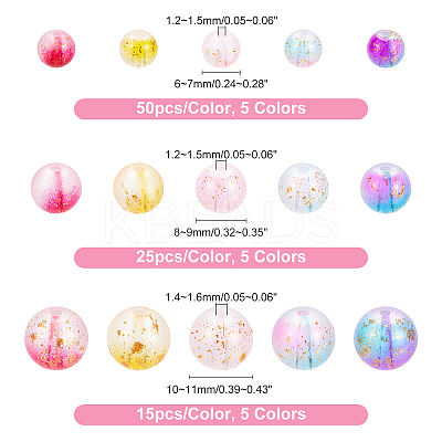 450Pcs 5 Colors Frosted Spray Painted Glass Beads Strands GLAA-PH0001-53-1