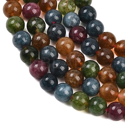 Natural Green Jade Imitation Tourmaline Beads Strands G-B046-08D-6mm-1