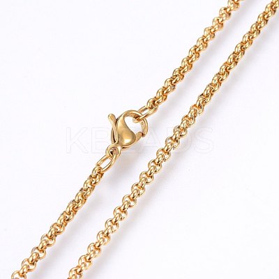 304 Stainless Steel Cable Chain Necklaces NJEW-P226-02G-01-1