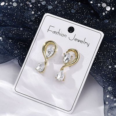 Alloy Rhinestones Stud Earrings EJEW-M075-04G-01-1