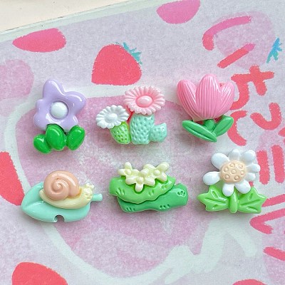 Opaque Resin Cabochons RESI-I068-04-1