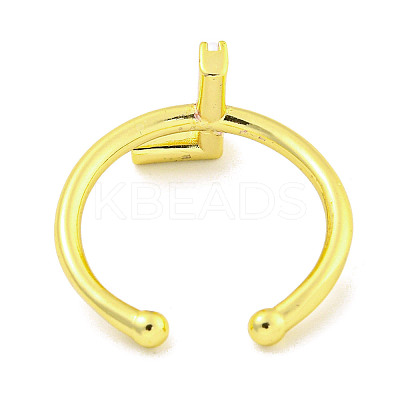 Rack Plating Brass Open Cuff Rings for Women RJEW-F162-01G-L-1