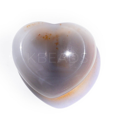 Natural Grey Agate Heart Worry Stone for Reiki Balancing LS-PW-WG62388-13-1