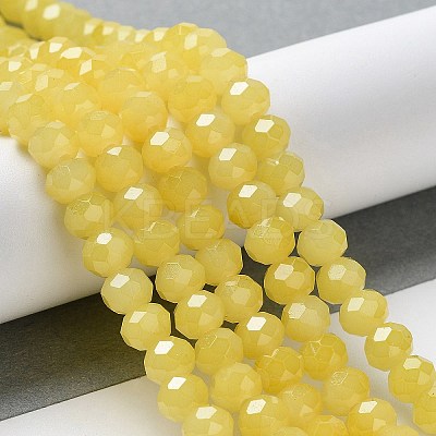 Baking Paint Imitation Jade Glass Bead Strands DGLA-A034-J8MM-A-1