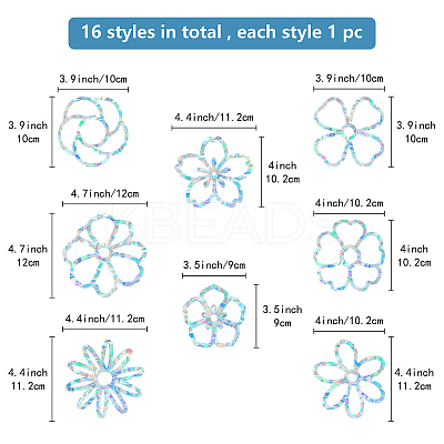 Waterproof PVC Colored Laser Stained Window Film Static Stickers DIY-WH0314-101-1