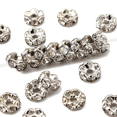 Brass Rhinestone Spacer Beads RB-A014-L6mm-01P-1