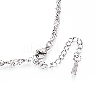 3.2MM 304 Stainless Steel Singapore Chain Necklaces NJEW-N058-12P-1