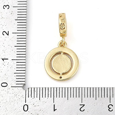Rack Plating Brass Micro Pave Cubic Zirconia European Dangle Charms KK-P287-33D-G-1