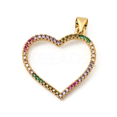 Brass Micro Pave Colorful Cubic Zirconia Pendants KK-I360-034G-1