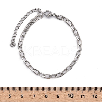 Non-Tarnish 304 Stainless Steel Cable Chain Bracelet for Men Women BJEW-E031-05C-P-1