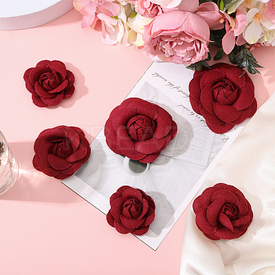 6Pcs 3 Styles Plastic Artificial Flower Head AJEW-CA0004-61A-1