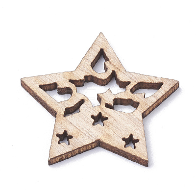 Undyed Wooden Pendants LS-WOOD-S040-23-1