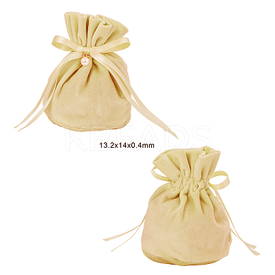 Velvet Jewelry Bags with Drawstring & Plastic Imitation Pearl TP-CJC0001-03I-1