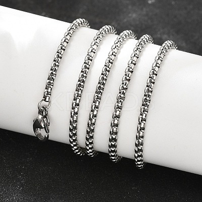 Tarnish Resistant 304 Stainless Steel Box Chain Necklaces X-NJEW-P244-01P-1