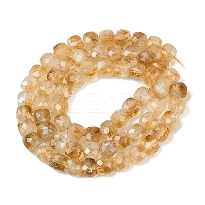 Heated Natural Citrine Beads Strands G-B175-C06-6x6mm-1