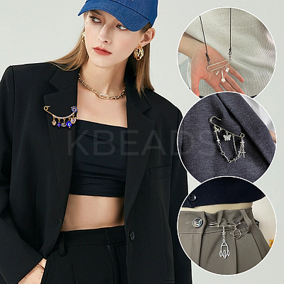 2Pcs 2 Colors Brass Brooch Findings KK-PH0013-71-1
