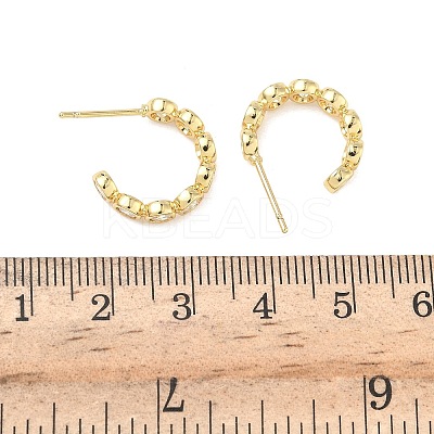 Brass Micro Pave Clear Cubic Zirconia Stud Earrings EJEW-G452-07G-1