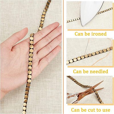 2.5 Yards Hot Fix 304 Stainless Steel Flat Round Stud Nailhead Trim DIY-CA0004-63-1