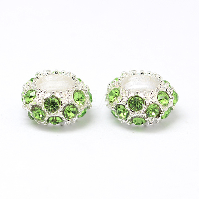Alloy Rhinestone European Beads X-CPDL-H999-8-1