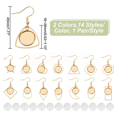 DIY Blank Dome & Mixed Shape Stainless Steel Dangle Earring Making Kit EJEW-AR00002-1