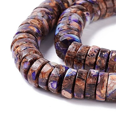 Assembled Synthetic Bronzite and Imperial Jasper Beads Strands G-I318-03B-1