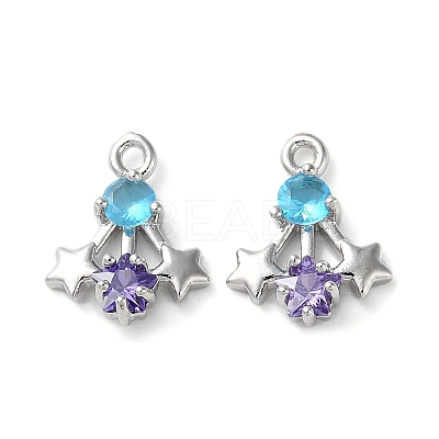 Brass Micro Pave Cubic Zirconia Charms KK-F872-20P-1
