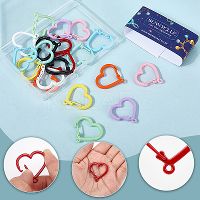 20Pcs 10 Colors Baking Paint Alloy Key Snap Hook Clasps for Keychains FIND-SC0017-48-1
