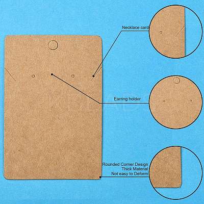 30Pcs Rectangle Paper One Pair Earring Display Cards with Hanging Hole DIY-YW0008-55B-1