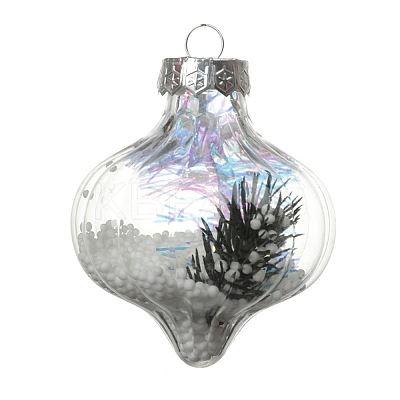 Transparent Plastic Fillable Ball Pendants Decorations XMAS-PW0002-04E-1