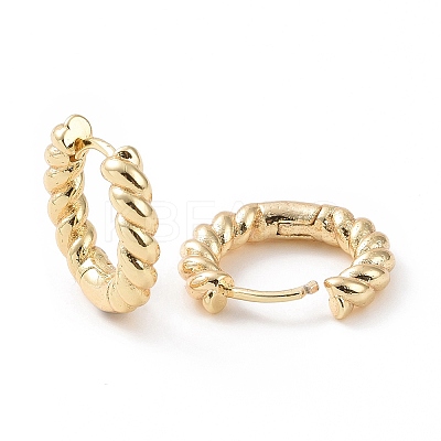 Brass Twist Rope Hoop Earrings for Women X-EJEW-A083-17G-1