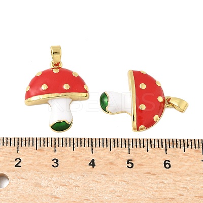 Brass Enamel Pendants KK-B139-22G-03-1