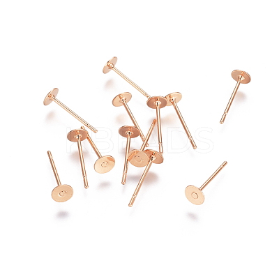 304 Stainless Steel Stud Earring Findings STAS-E484-67F-RG-1