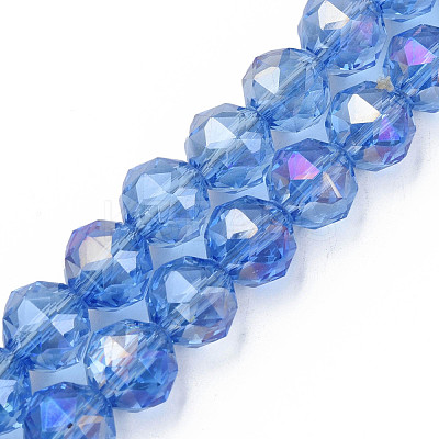 Electroplate Transparent Glass Beads Strands EGLA-N002-34B-C05-1