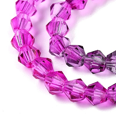 Gradient Color Baking Paint Glass Bead Strands X-DGLA-A039-T6mm-A09-1
