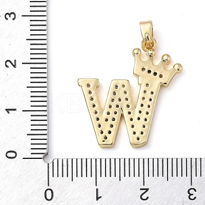 Rack Plating Brass Micro Pave Cubic Zirconia Pendants KK-D535-01W-RS-1