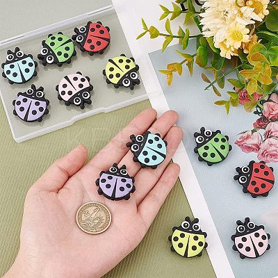 12Pcs 6 Colors Food Grade Eco-Friendly Silicone Beads SIL-CA0001-18-1