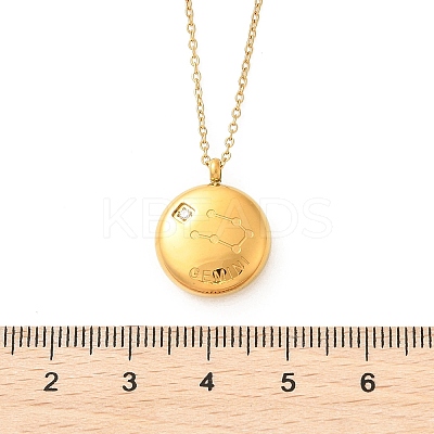 304 Stainless Steel Clear Cubic Zirconia Constellation Pendant Necklaces NJEW-R021-02G-07-1