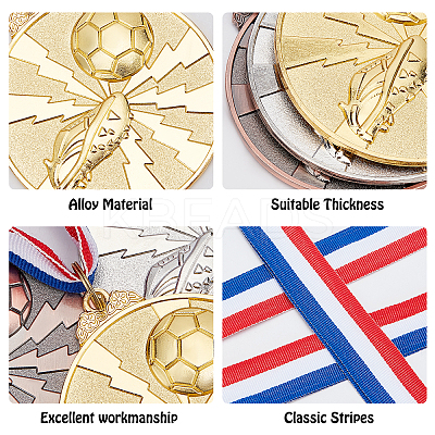 9Pcs 9 Colors Zinc Alloy Medal AJEW-GA0002-90-1
