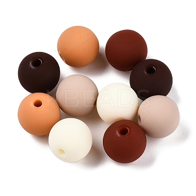 Rubberized Style Imitated Silicone Acrylic Beads MACR-T048-01C-04-1
