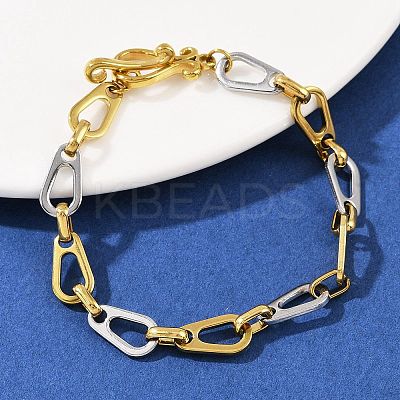 304 Stainless Steel Link Chain Bracelets for Women LS-BJEW-C113-02GP-1