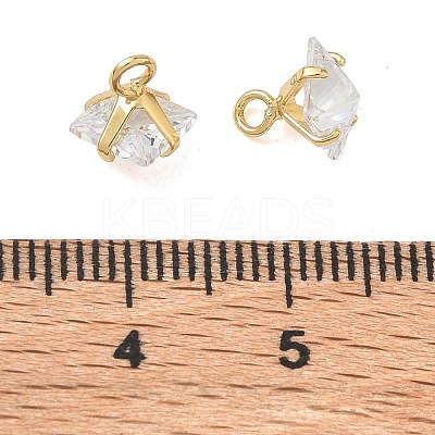 Brass Pave Cubic Zirconia Charms CU-CBABEB3-05G-02-1