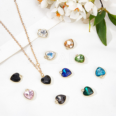 20Pcs 10 Colors Golden Plated Alloy Pendants FIND-FI0001-24-1