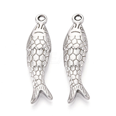 304 Stainless Steel Fish Pendants STAS-T069-14P-1