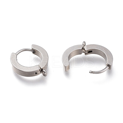 Tarnish Resistant 201 Stainless Steel Huggie Hoop Earrings Findings STAS-A167-01A-P-1