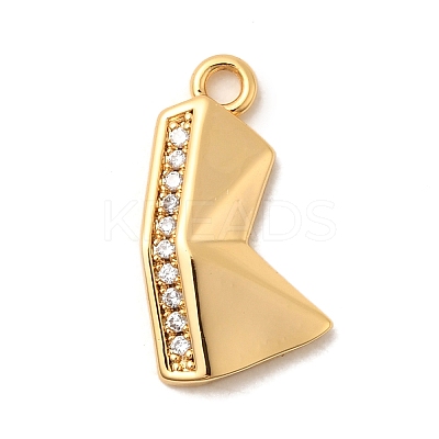 Brass Micro Pave Cubic Zirconia Pendants KK-C117-12G-K-1