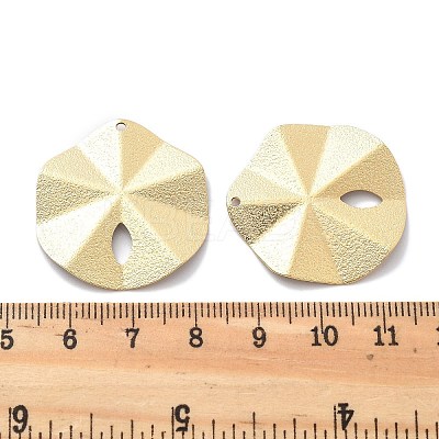 PVD Vacuum Plating 304 Stainless Steel Textured Disc Connector Charms STAS-R130-54G-1