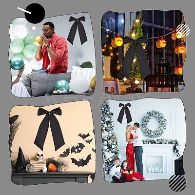 Polyester Big Bowknot for Christmas Decoration HJEW-WH0063-006C-1