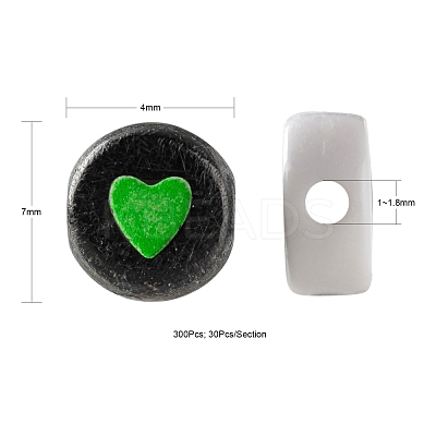 300Pcs 10 Style Opaque & Craft Style & Plating Acrylic Beads SACR-FS0001-05-1