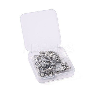 400Pcs 4 Size 304 Stainless Steel Folding Crimp Ends STAS-UN0037-51-1